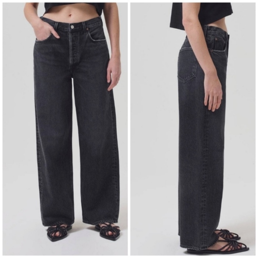 Agolde Charcoal Wide-Leg Jeans